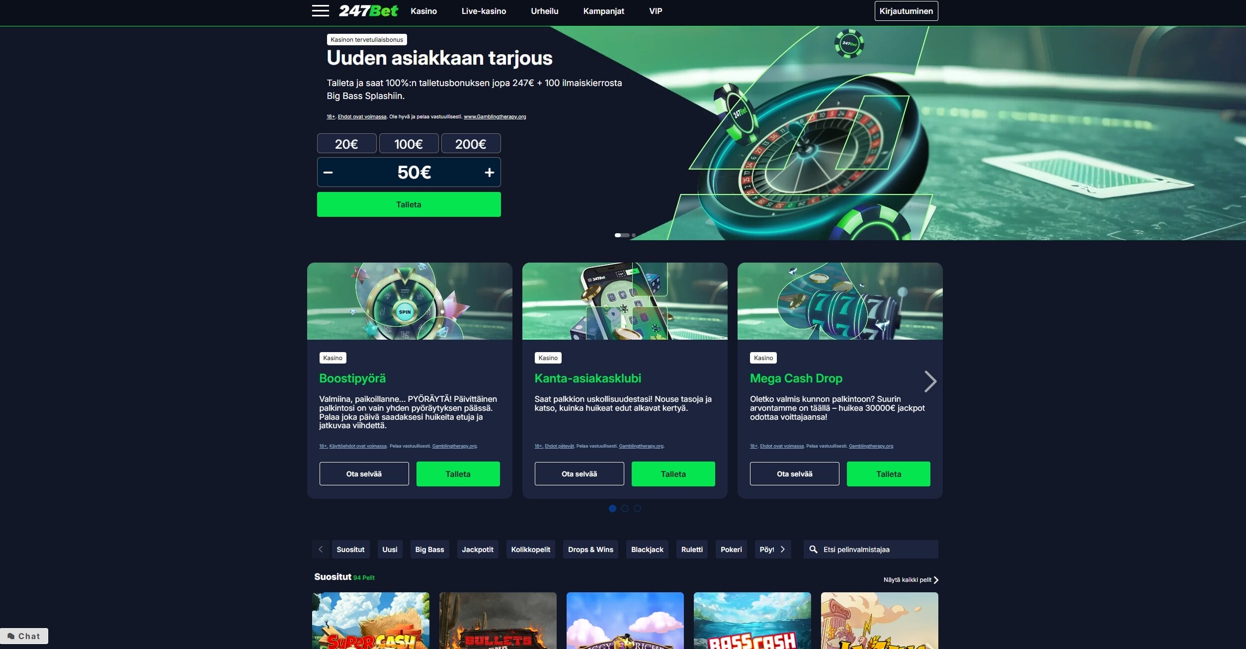 247Bet Casinon ulkoasu