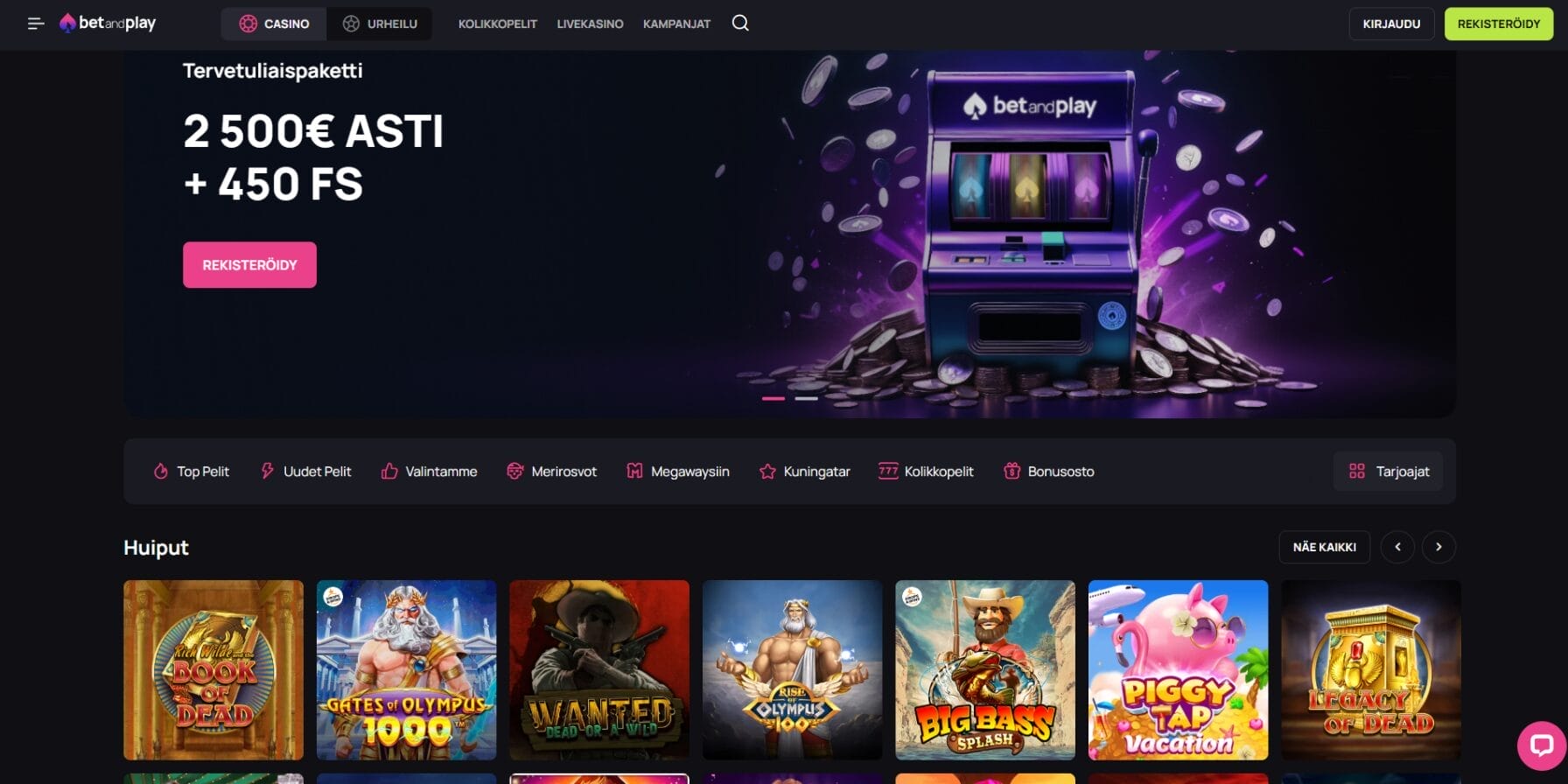 Betandplay casinon ulkoasu