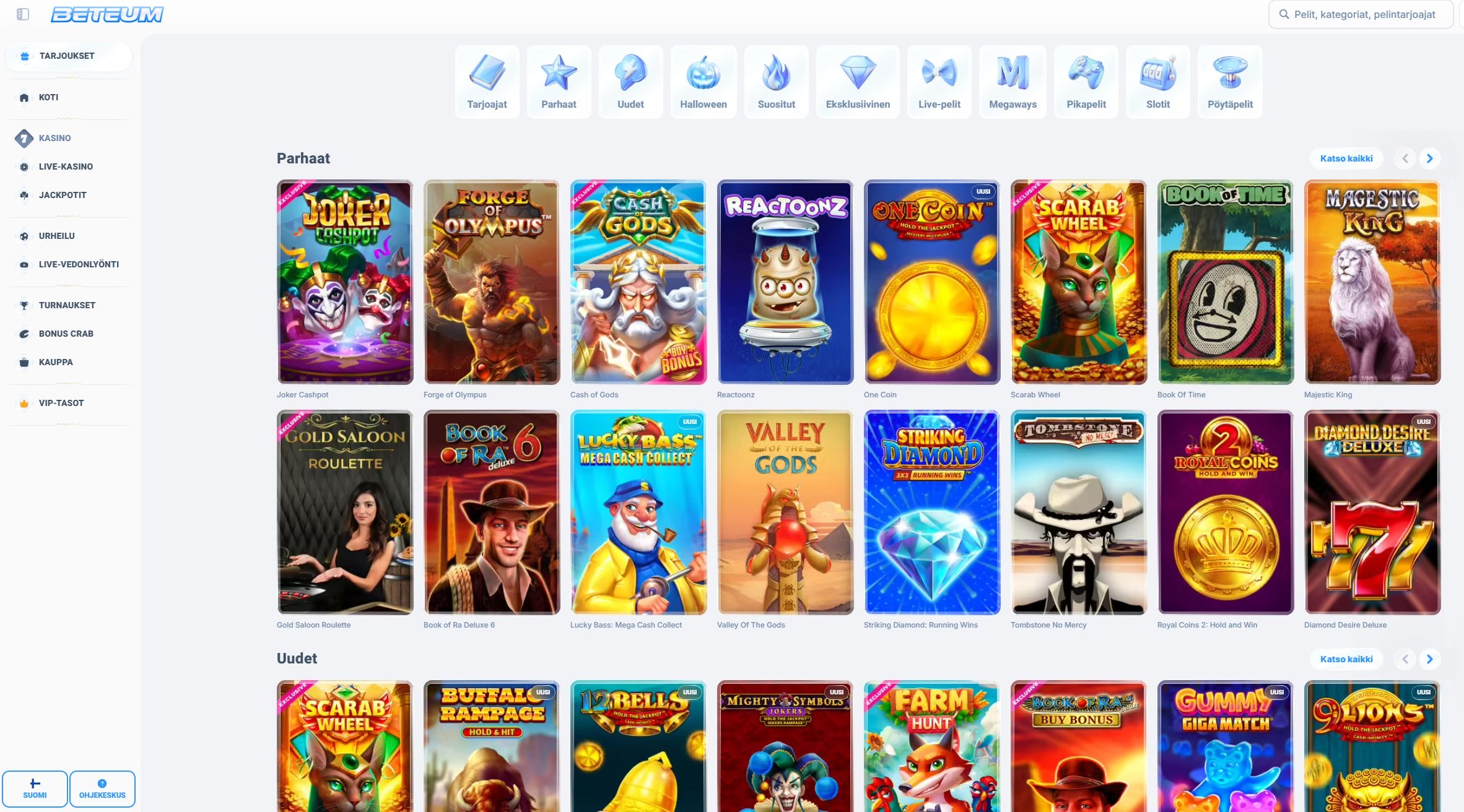 Beteum Casinon ulkoasu