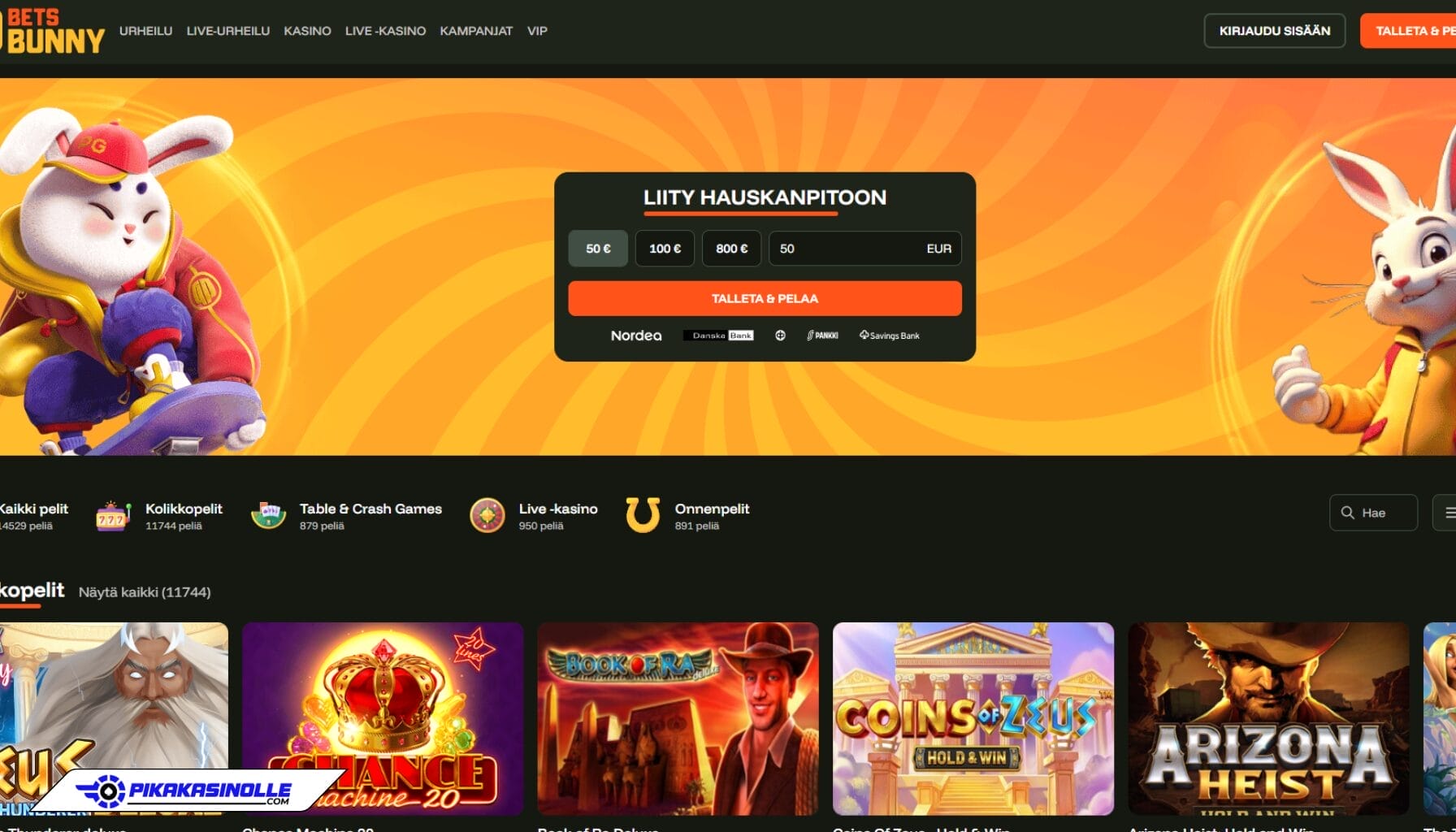 Bets Bunny Casinon ulkoasu