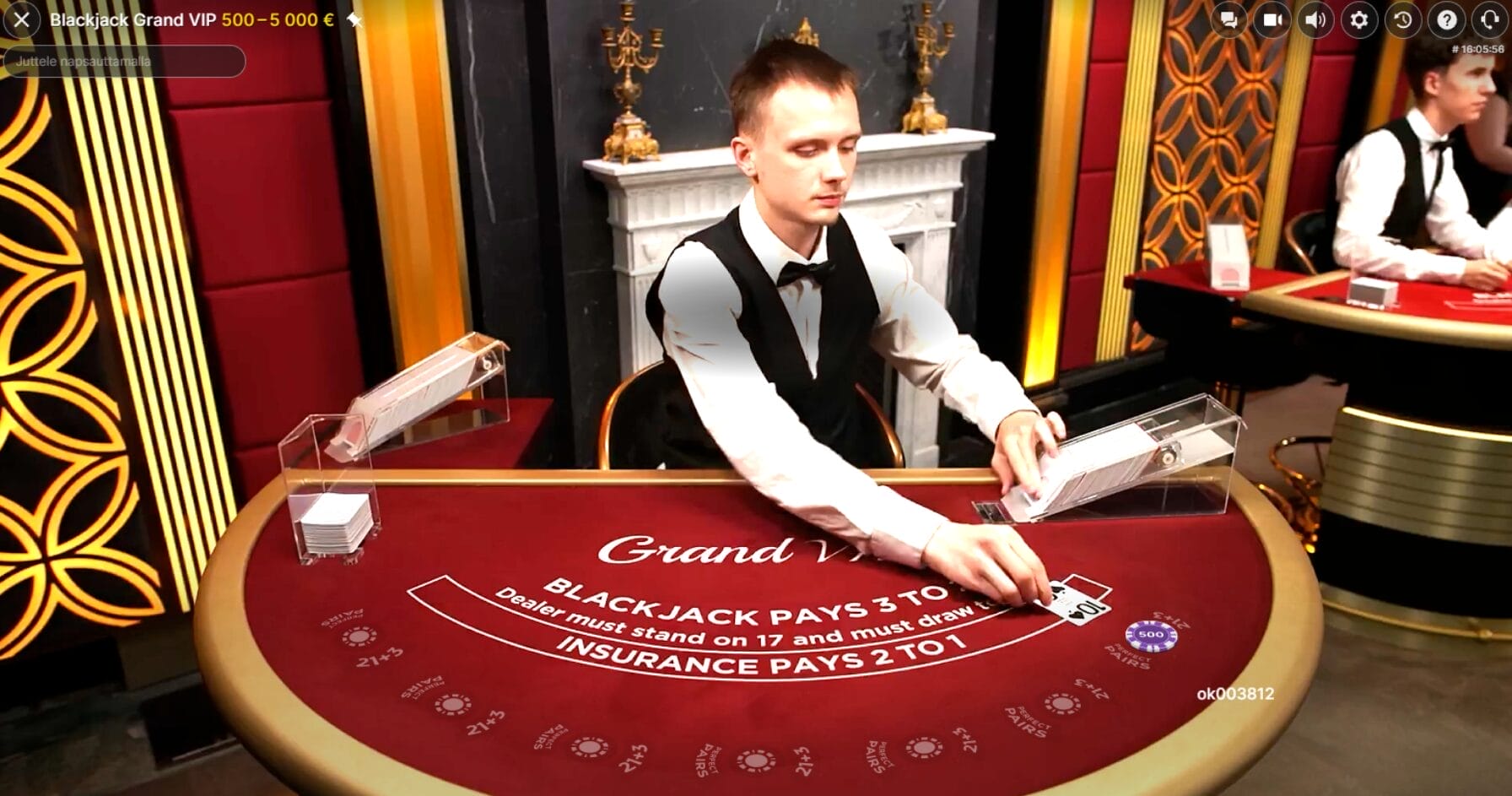 Blackjack Grand VIP peli käynnissä