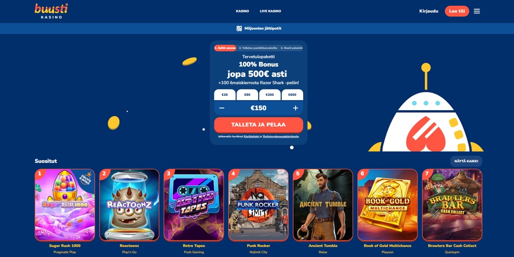 Buusti Kasinon ulkoasu