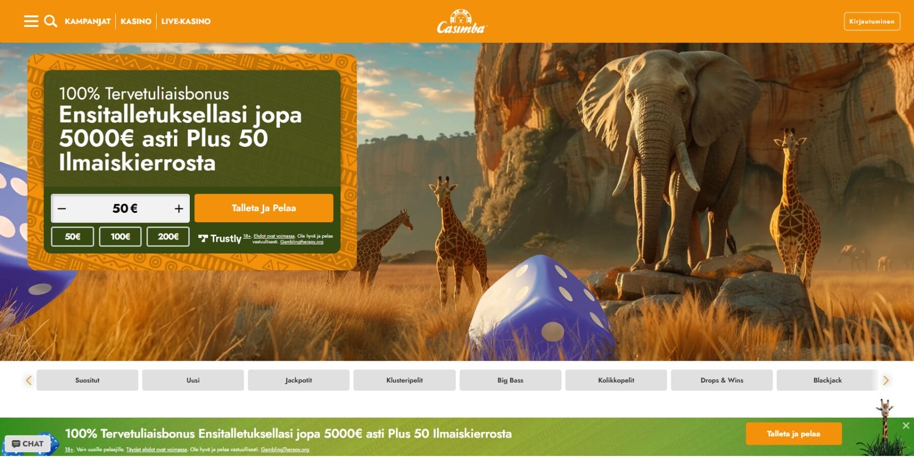 Casimba Casinon ulkoasu