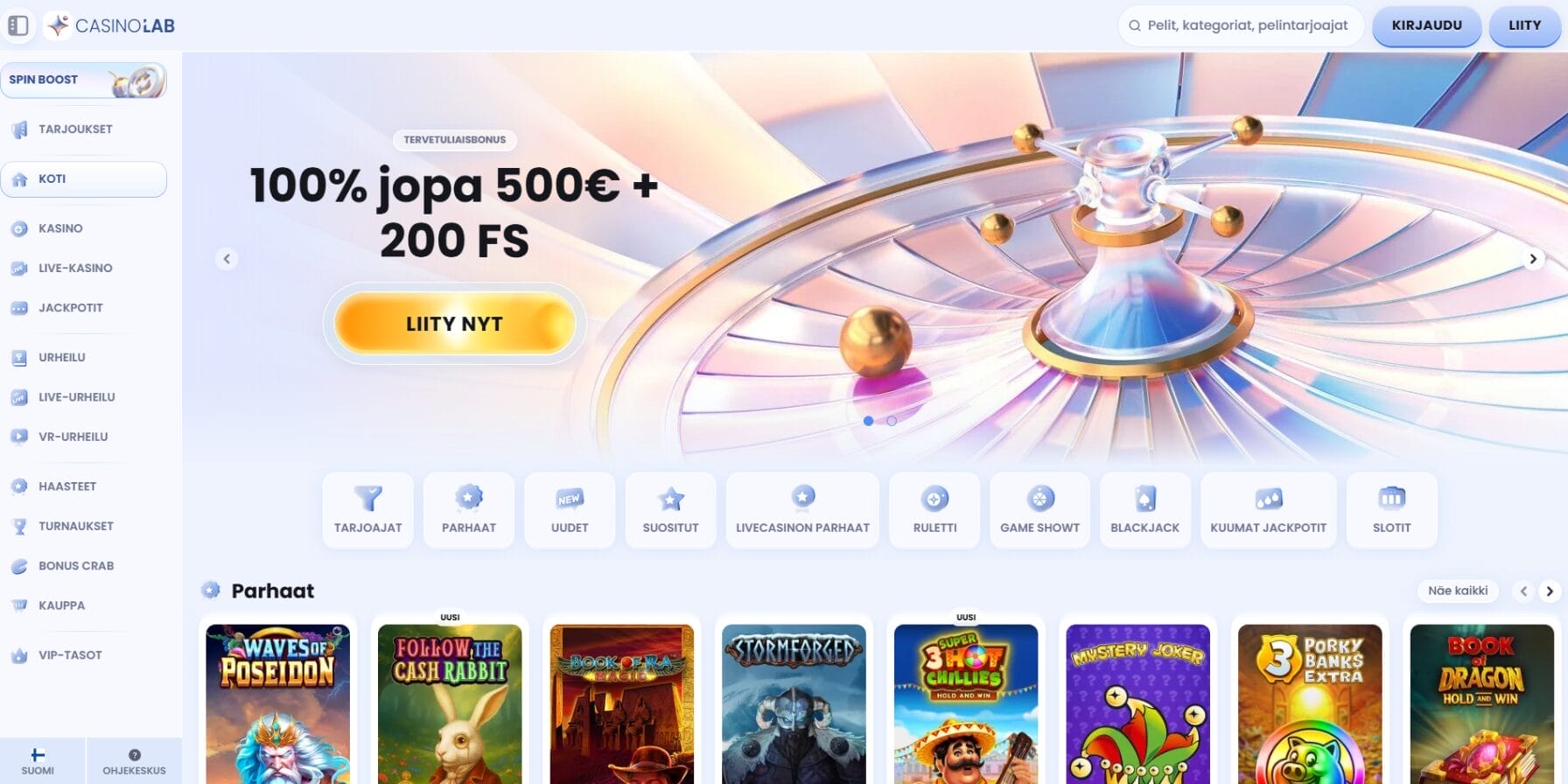 CasinoLab Casinon ulkoasu