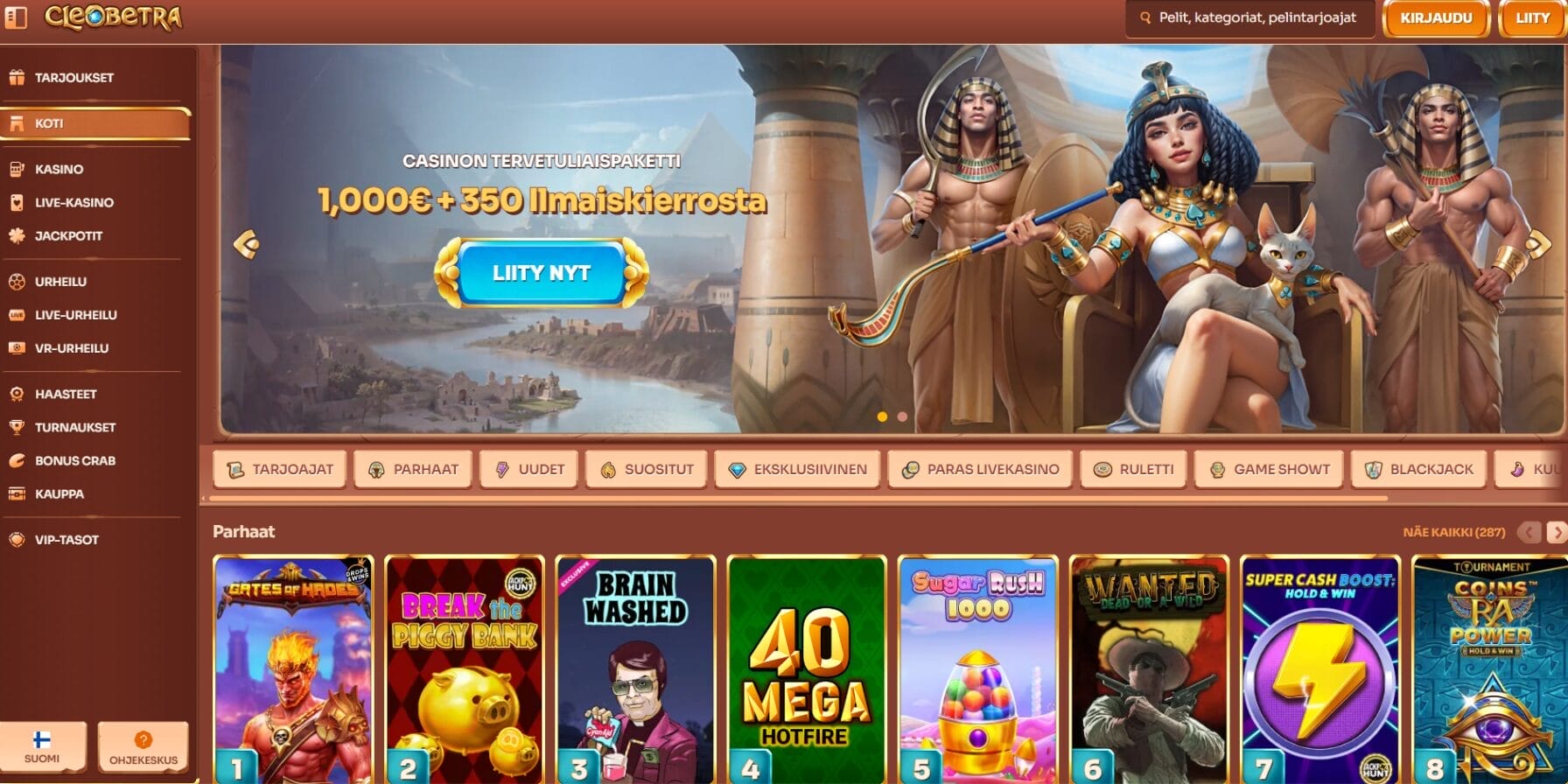 Cleobetra Casinon ulkoasu