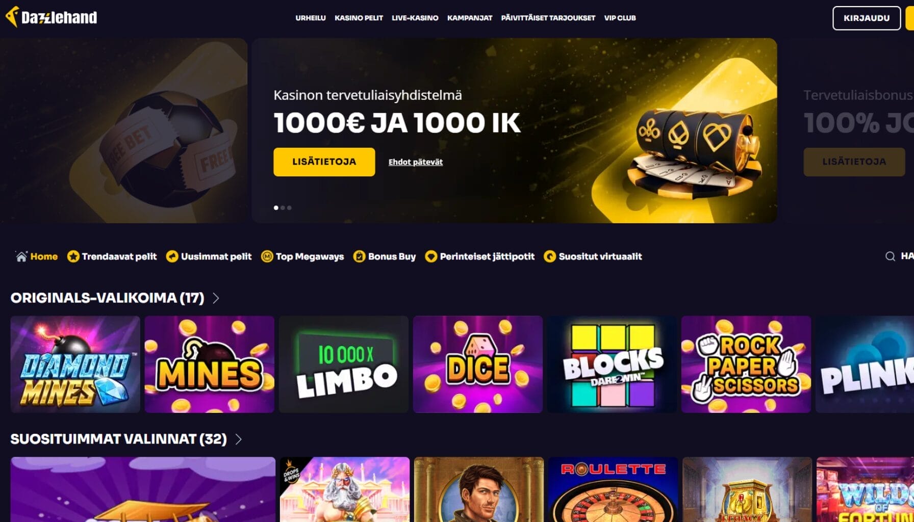 Dazzlehand Casinon ulkoasu