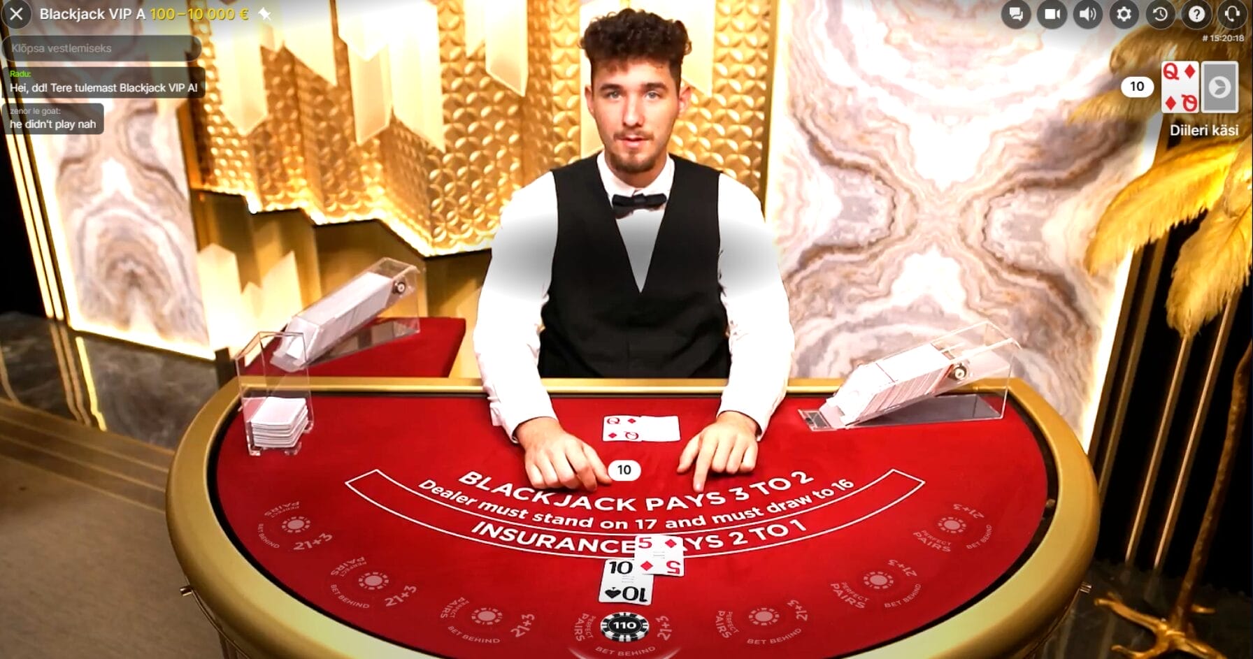 Evolution Gaming Blackjack VIP A