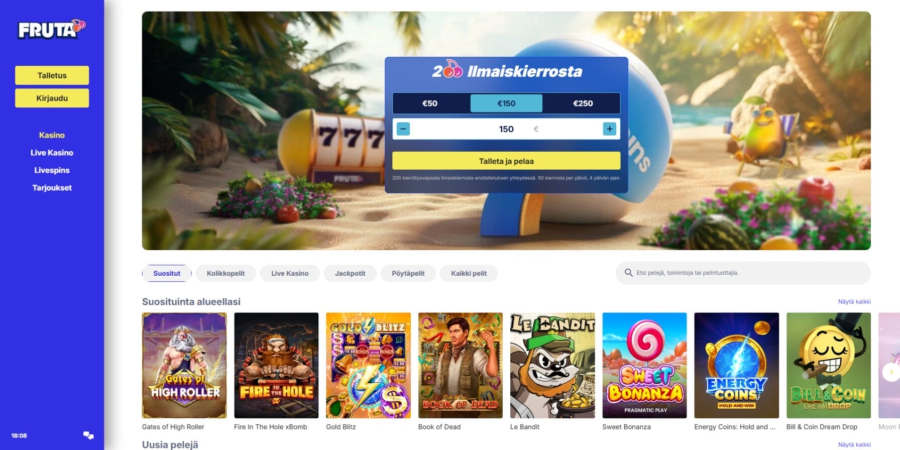 Fruta Casinon ulkoasu