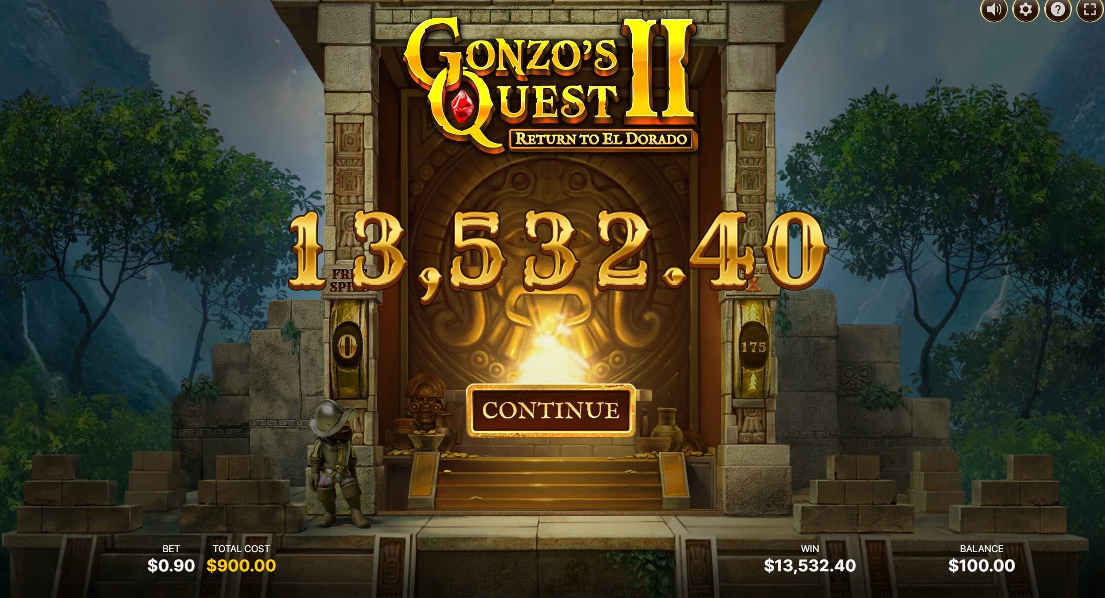 Gonzo's Quest 2 kokonaisvoitto superbonuksesta