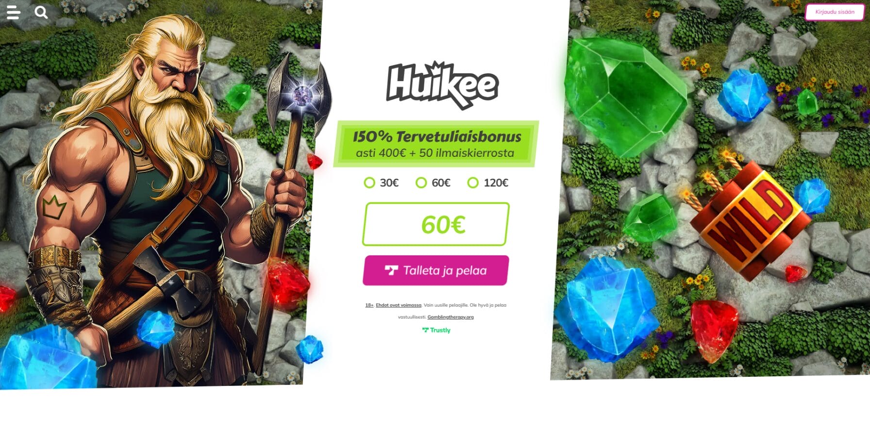 Huikee Kasinon ulkoasu