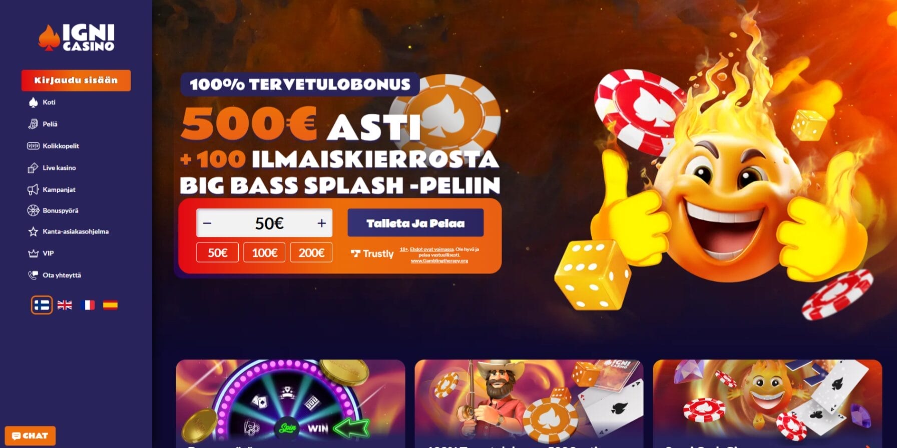 Igni Casinon ulkoasu