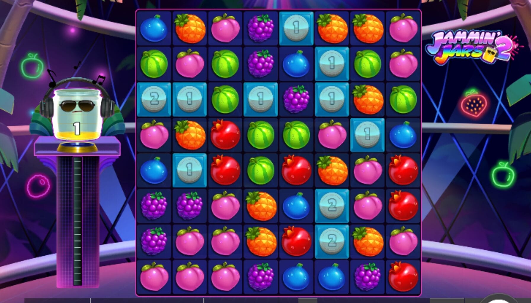 Push Gamingin disco-hedelmäpeli liikkuvilla Wild-purkeilla