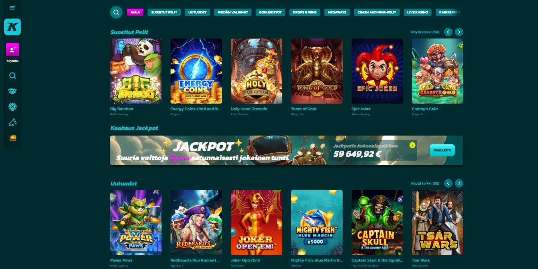 Kaahaus Casinon ulkoasu