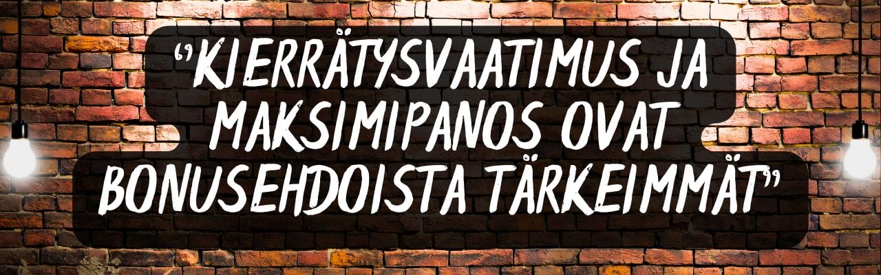 Kierrätysvaatimus on bonusehdoista tärkein