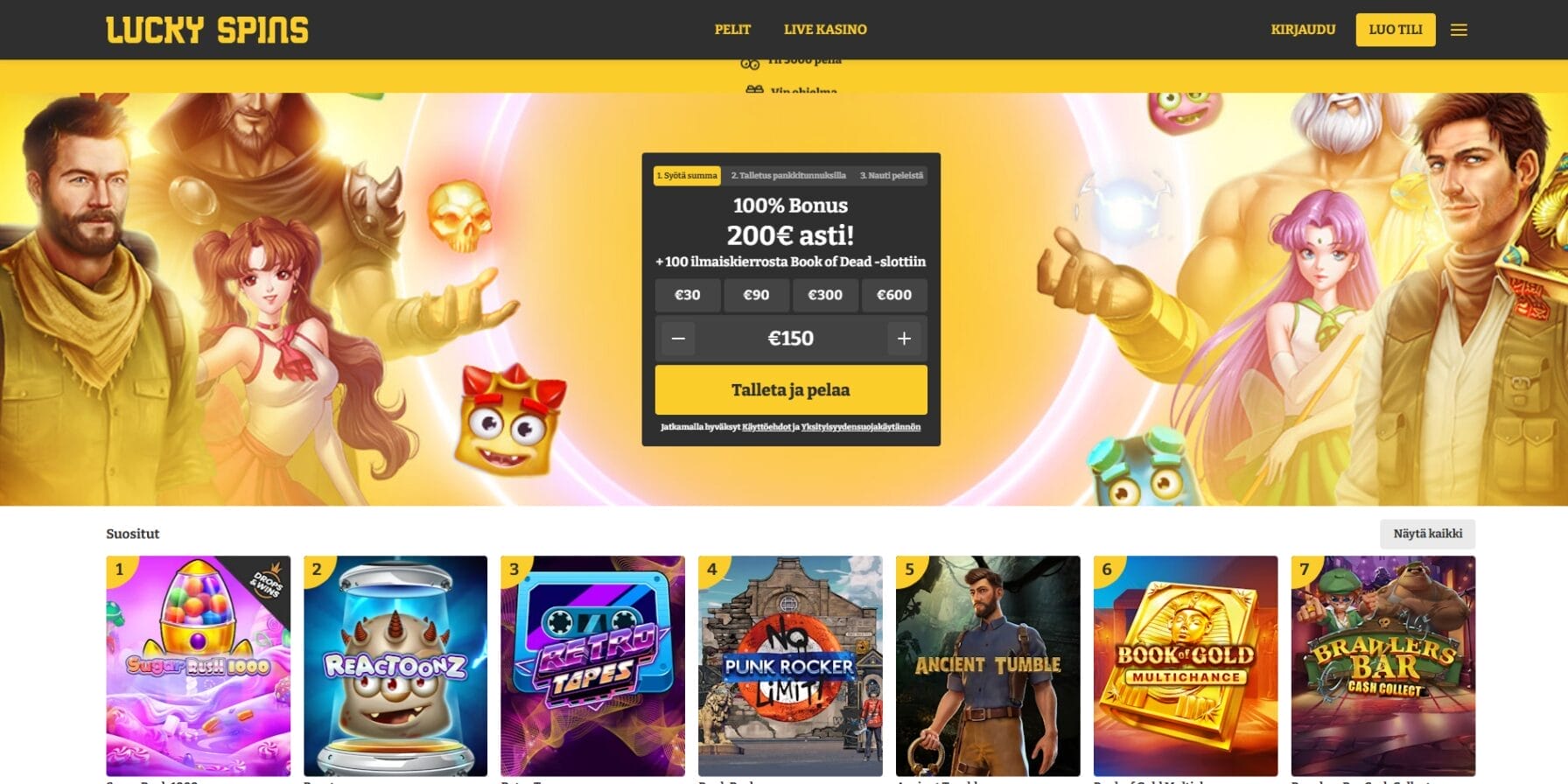 Lucky Spins Casinon ulkoasu