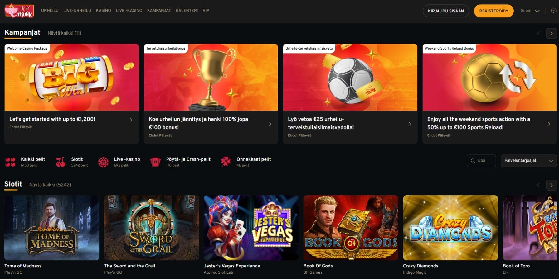 Lucky Trunk Casino ulkoasu