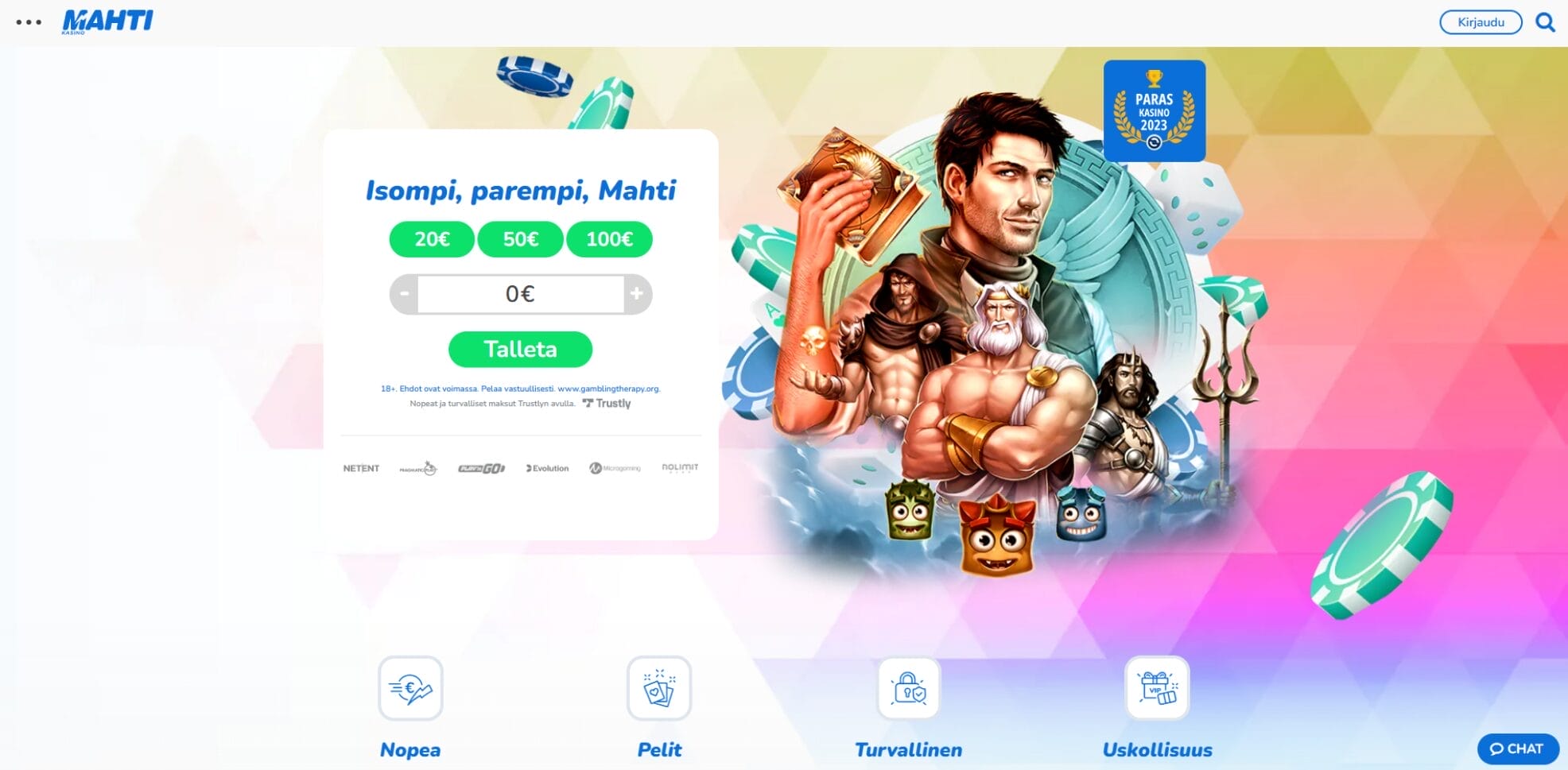 Mahti kasinon ulkoasu