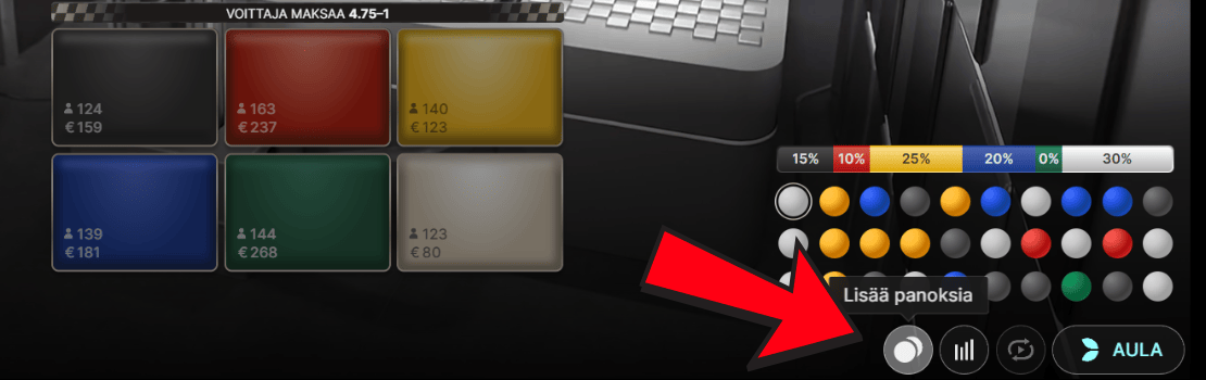 Näin avaat Marble Race yhdistelmäpanosruudukon