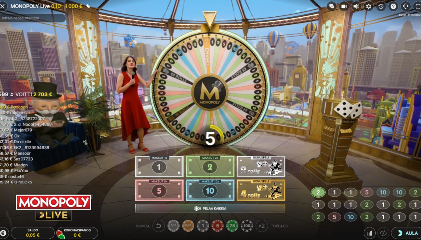 Monopoly Live peliruutu