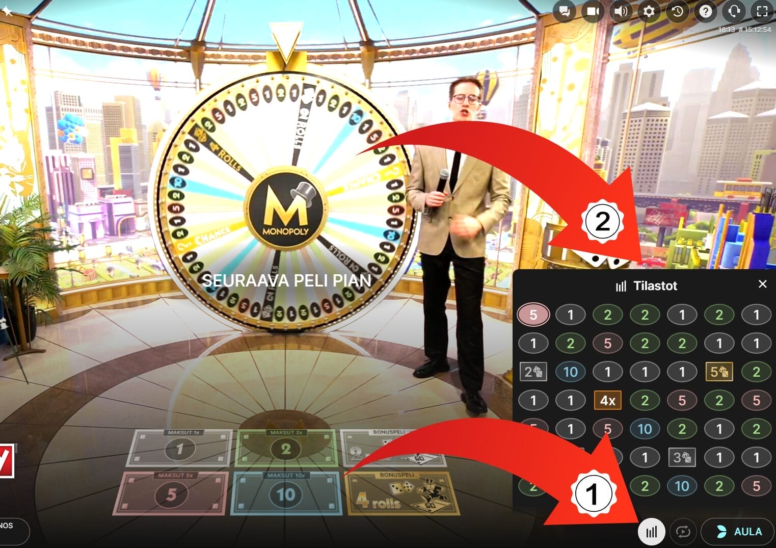 Monopoly Live stats tarkistaminen