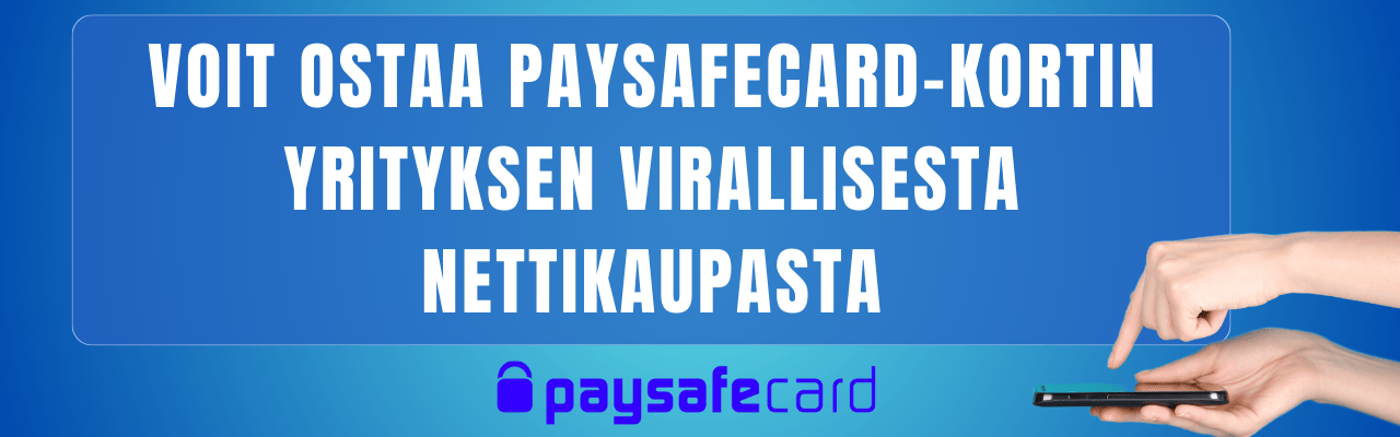 Voit ostaa Paysafecard-kortin yrityksen virallisesta nettikaupasta