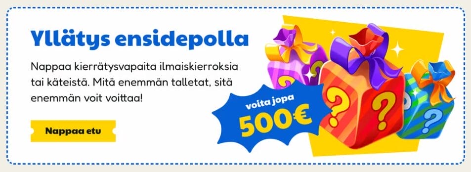 Pelikioskin tervetulobonuksen sisältö