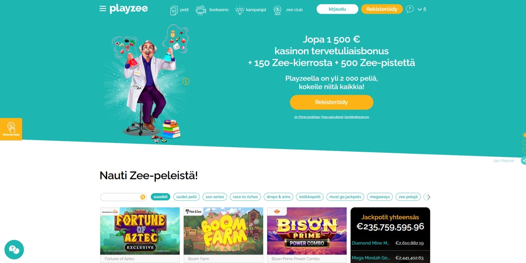 Playzee casinon ulkoasu