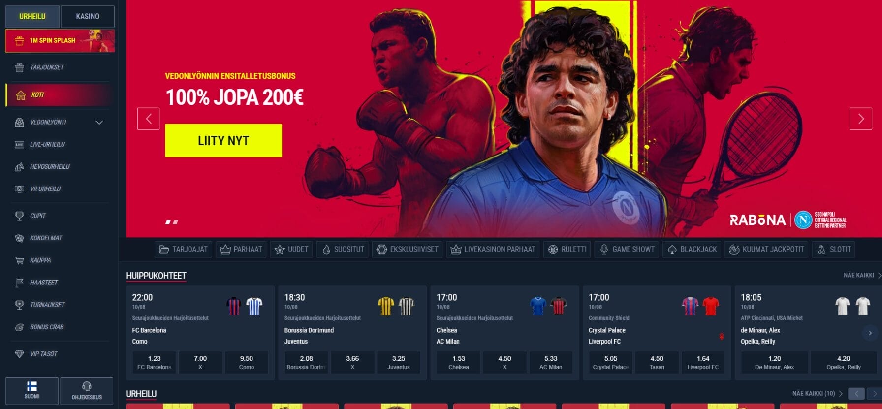 Rabona Casinon ulkoasu