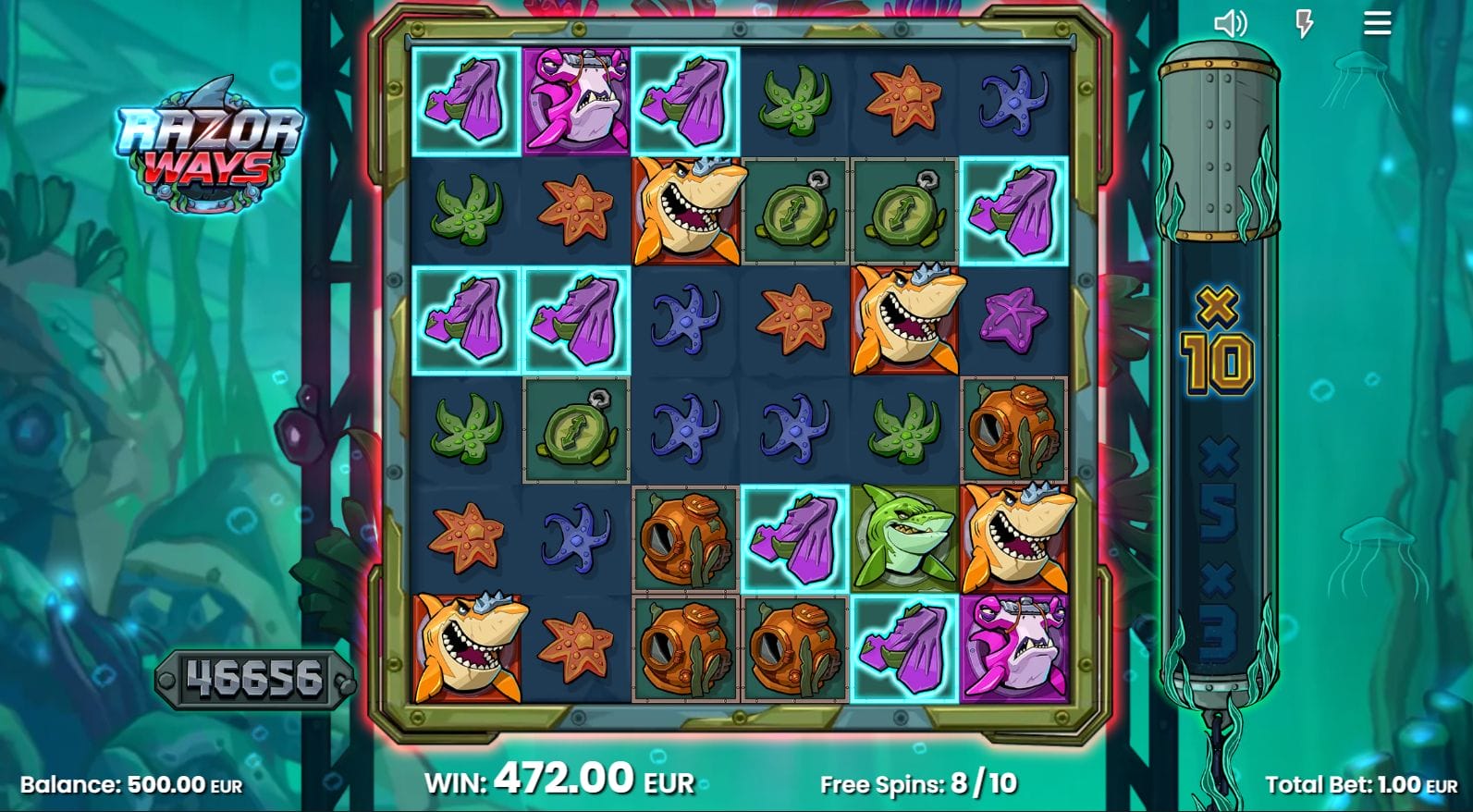 Razor Ways kolikkopelin ulkoasu