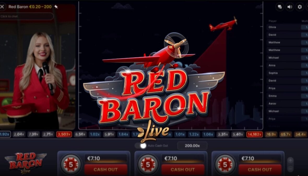 Red Baron Live: Evolution Gaming uusi Crash-peli livekasinoilla