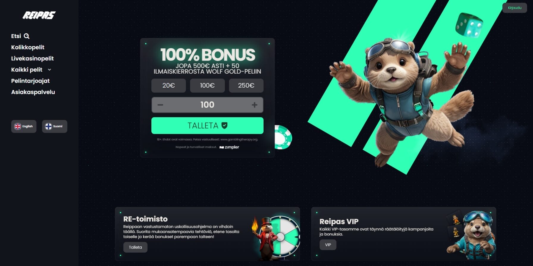 Reipas Kasinon ulkoasu