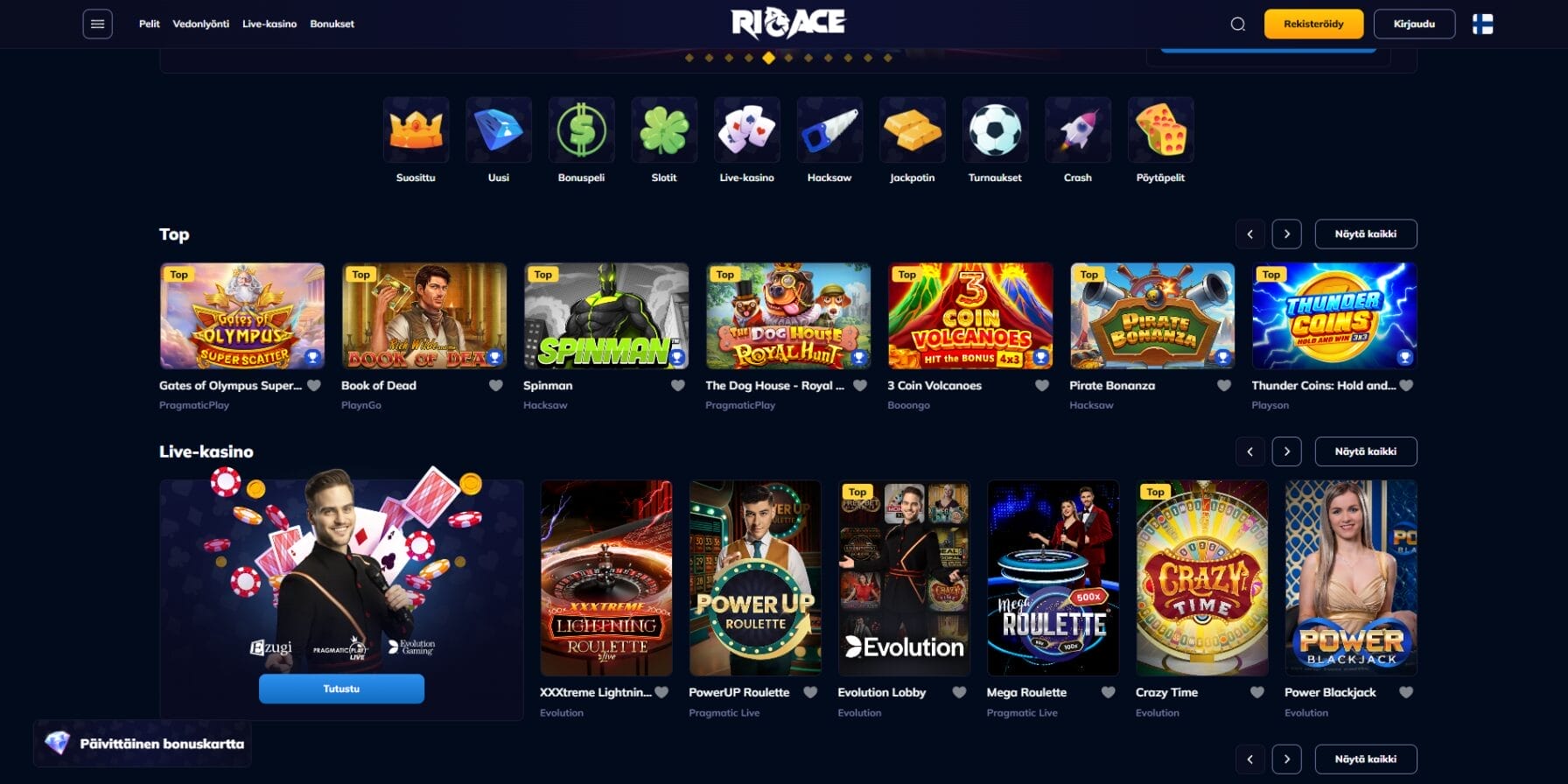 Rioace Casinon ulkoasu