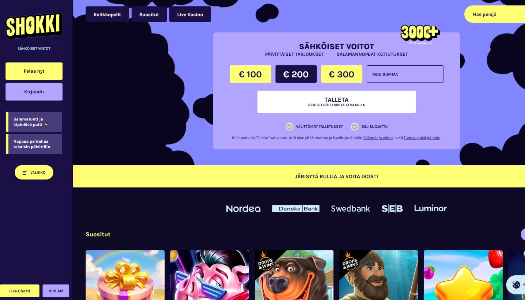 Shokki Casinon ulkoasu