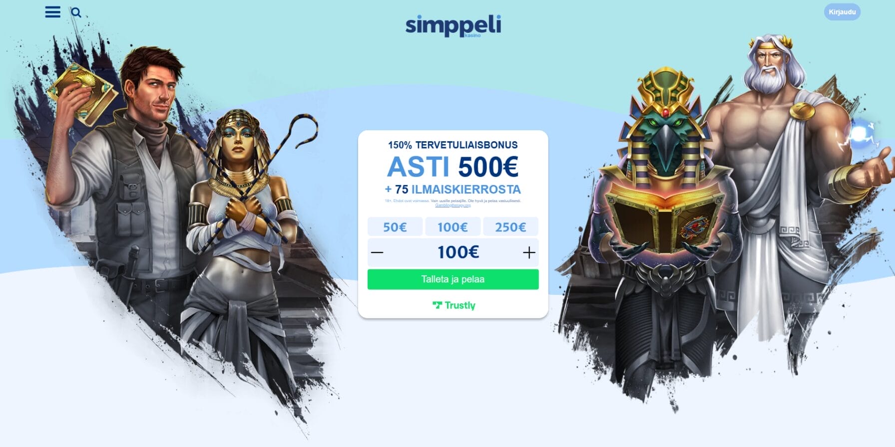 Simppeli casinon ulkoasu