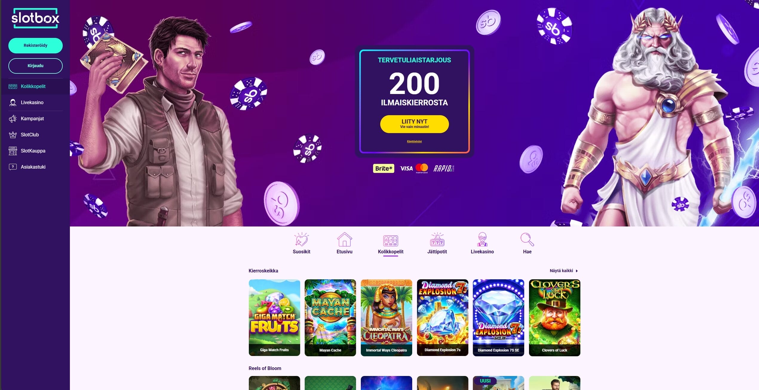 Slotbox nettikasinon etusivu