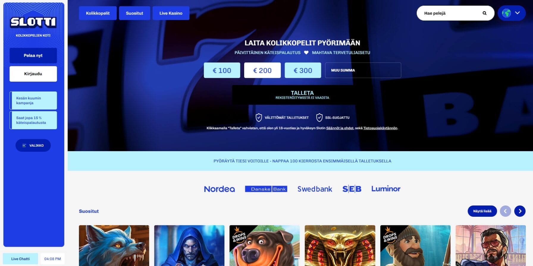 Slotti Casinon ulkoasu