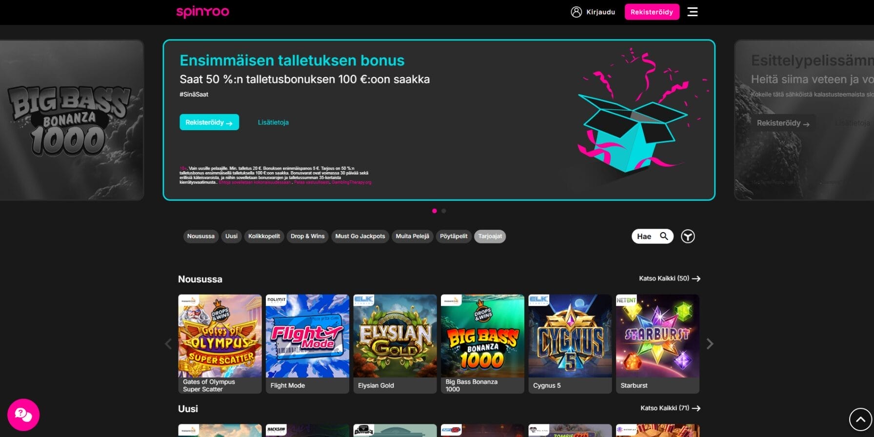 Spinyoo casinon ulkoasu