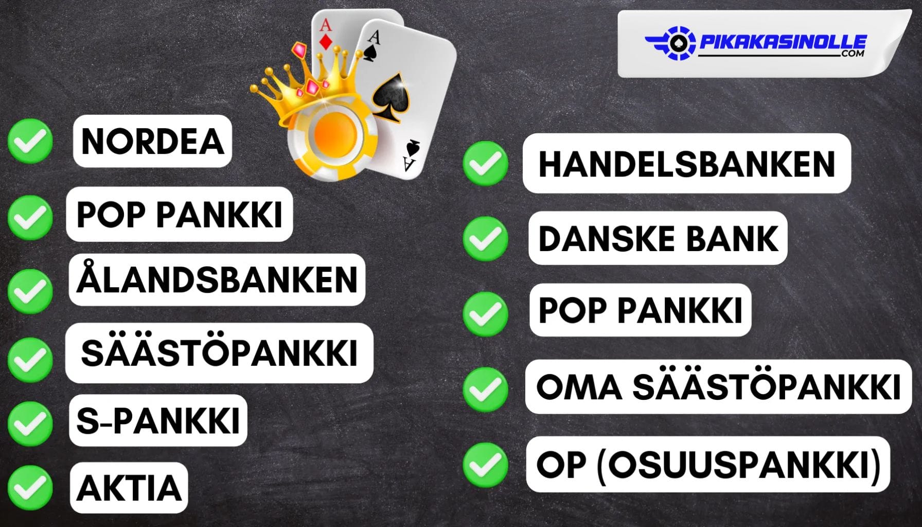 Suomalaiset pankit joiden avulla voit pelata pankkitunnuksilla