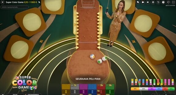 Super Color Game: Evolution Gaming värikkäisiin noppiin perustuva live-kasinopeli