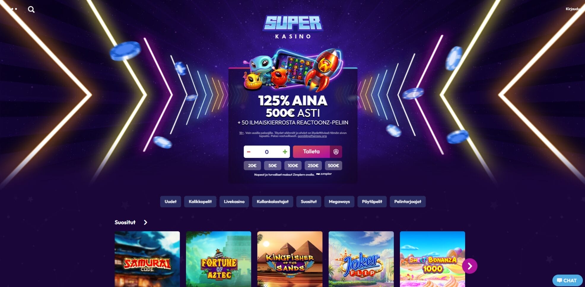 Superkasinon ulkoasu