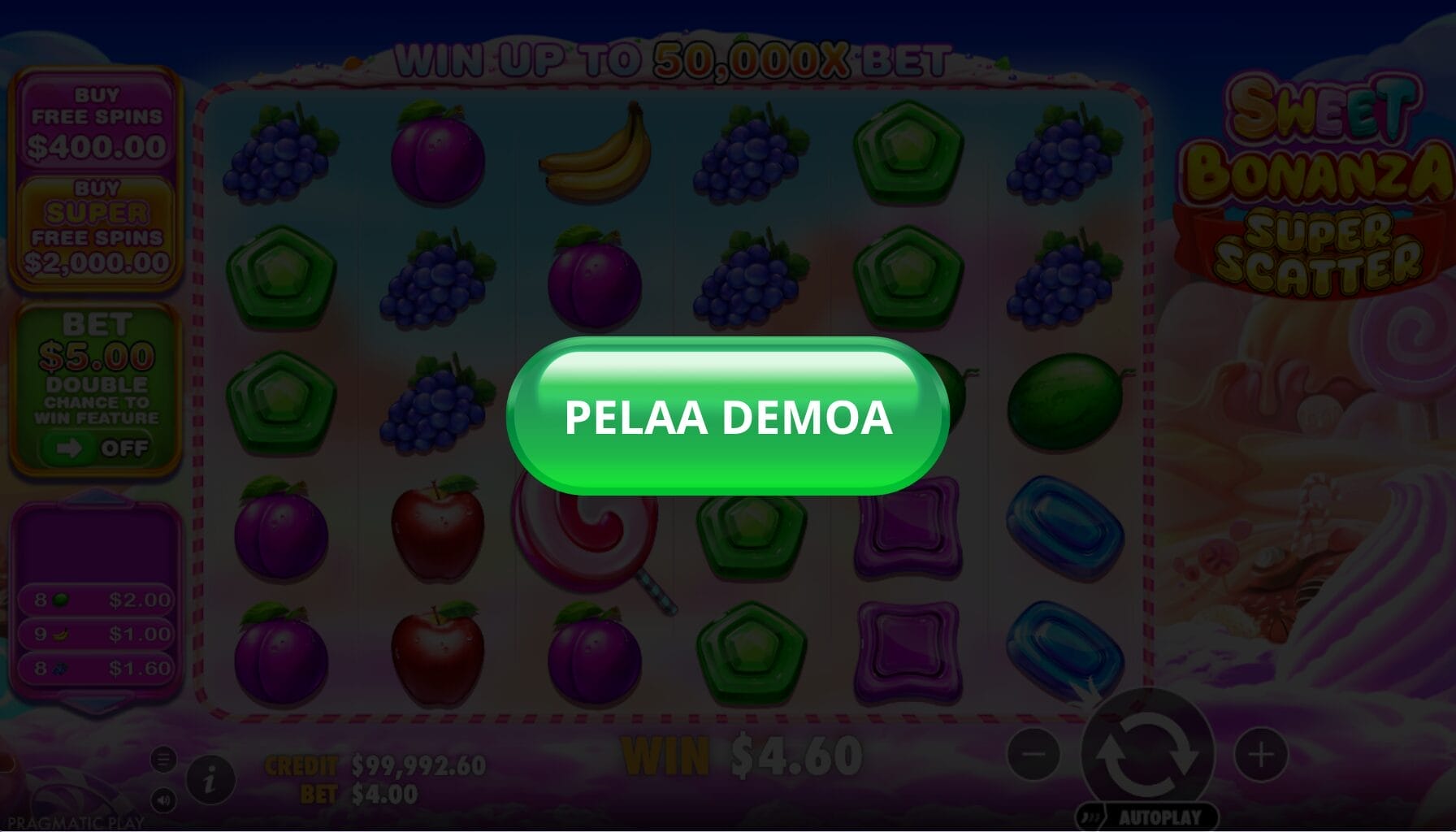 Sweet Bonanza Super Scatter demo