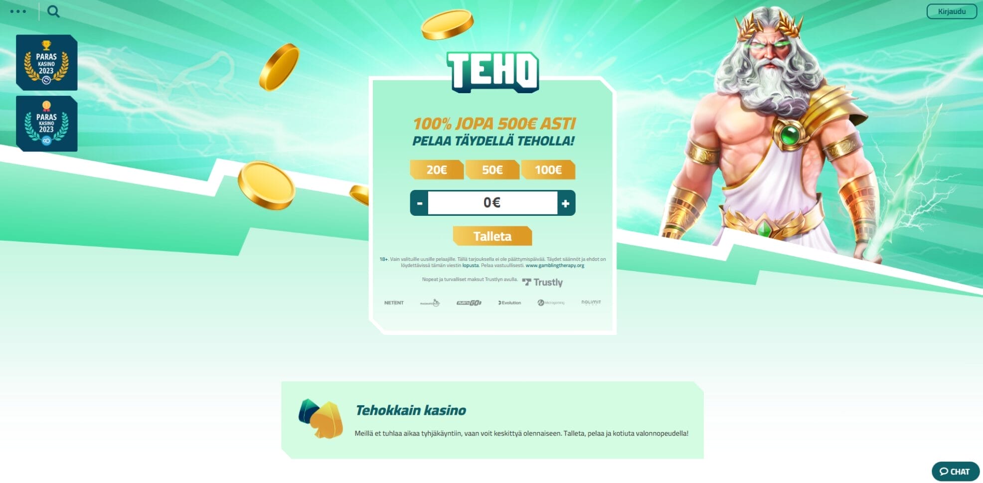 Teho kasinon ulkoasu