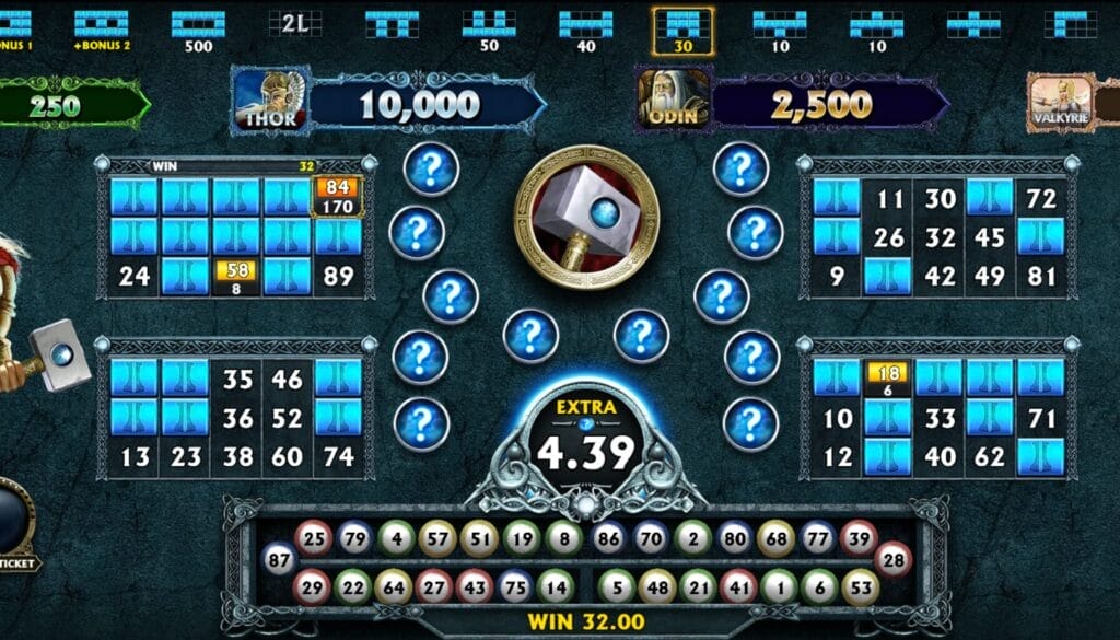 Thunderstruck 2 video bingon aloitusruutu