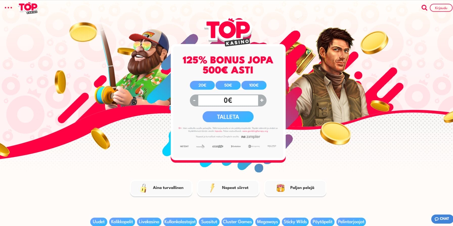 Topkasino Casinon ulkoasu