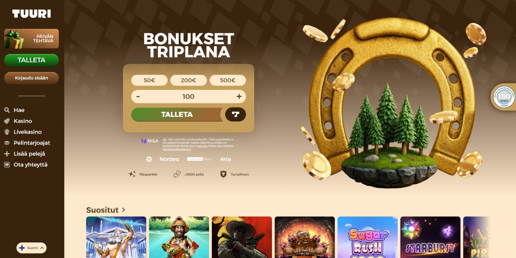 Tuuri Kasinon ulkoasu