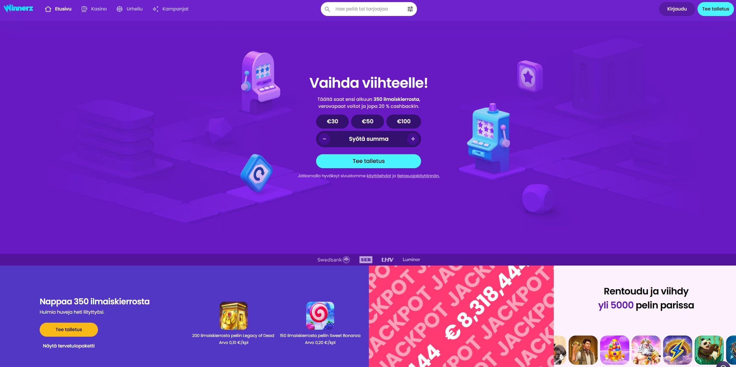 Winnerz Casino ulkoasu